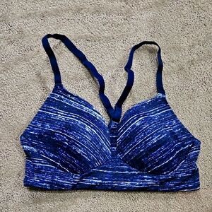 La Senza Pullover Blue Striped Women's Bra Size L